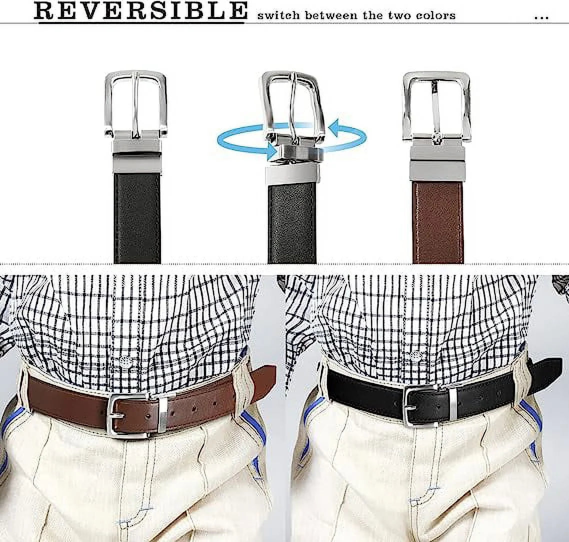 Kids Reversible Belt - Durable PU Leather Belts for Boys and Girls