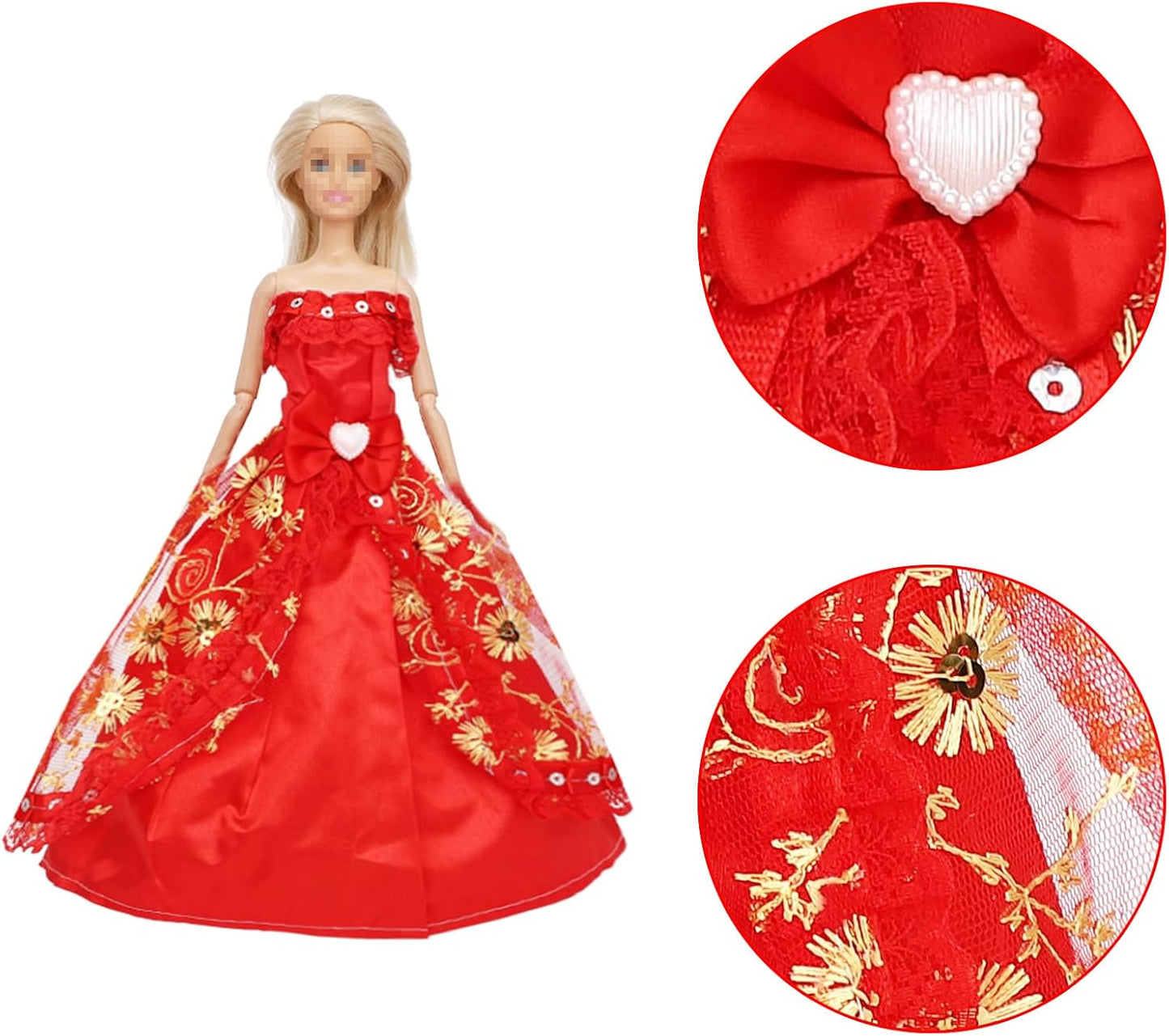 12 Pieces Doll Clothes for 11.5 Inch Girl Dolls Fashion Handmade Doll Dresses Wedding Dresses Evening Dresses Party Gowns Outfit