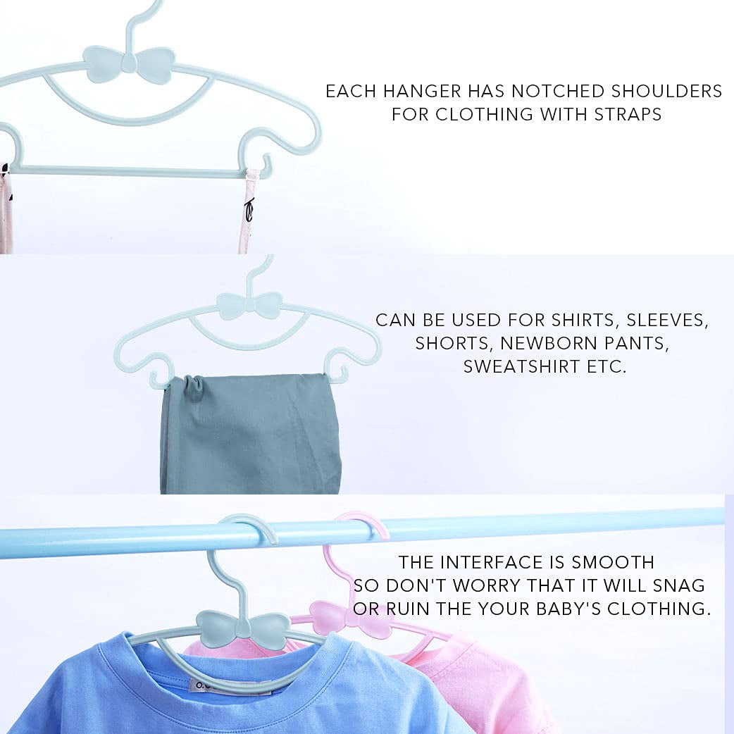 Children'S Hangers Plasti - 11.6" Size for Baby Kids Infant & Toddler Clothes (5 Colors, 50 Pack)