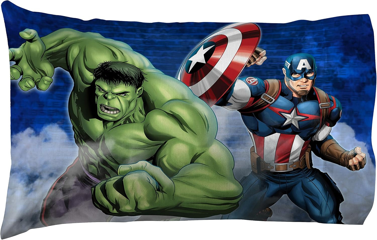 Marvel Avengers Blue Circle 5 Piece Full Bed Set - Includes Reversible Comforter & Sheet Set - Bedding Features Captain America & Iron Man - Fade Resistant Microfiber (Official Marvel Product)