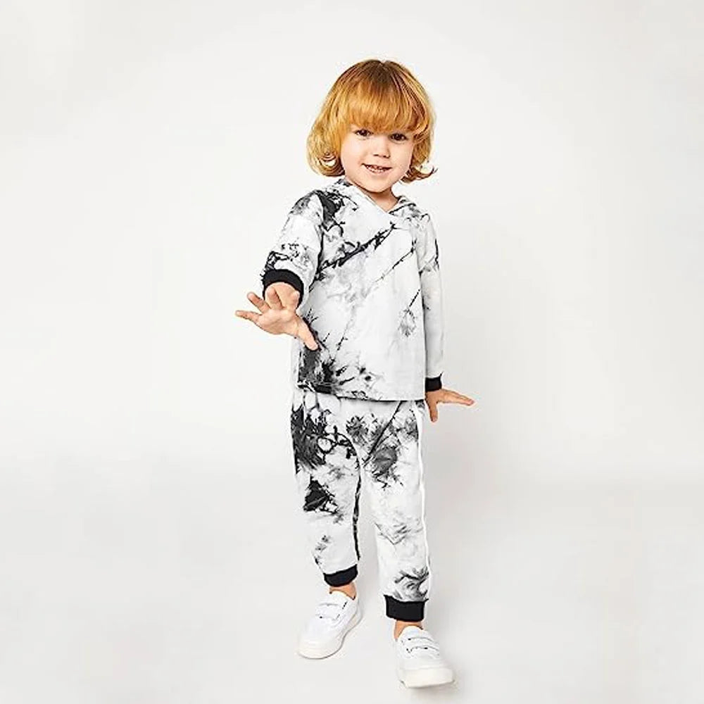 Toddler Baby Boy Clothes Cotton Tie Dye Hoodies + Pants Sets Baby Boy Long Sleeve Sweatshirt Outfit Set