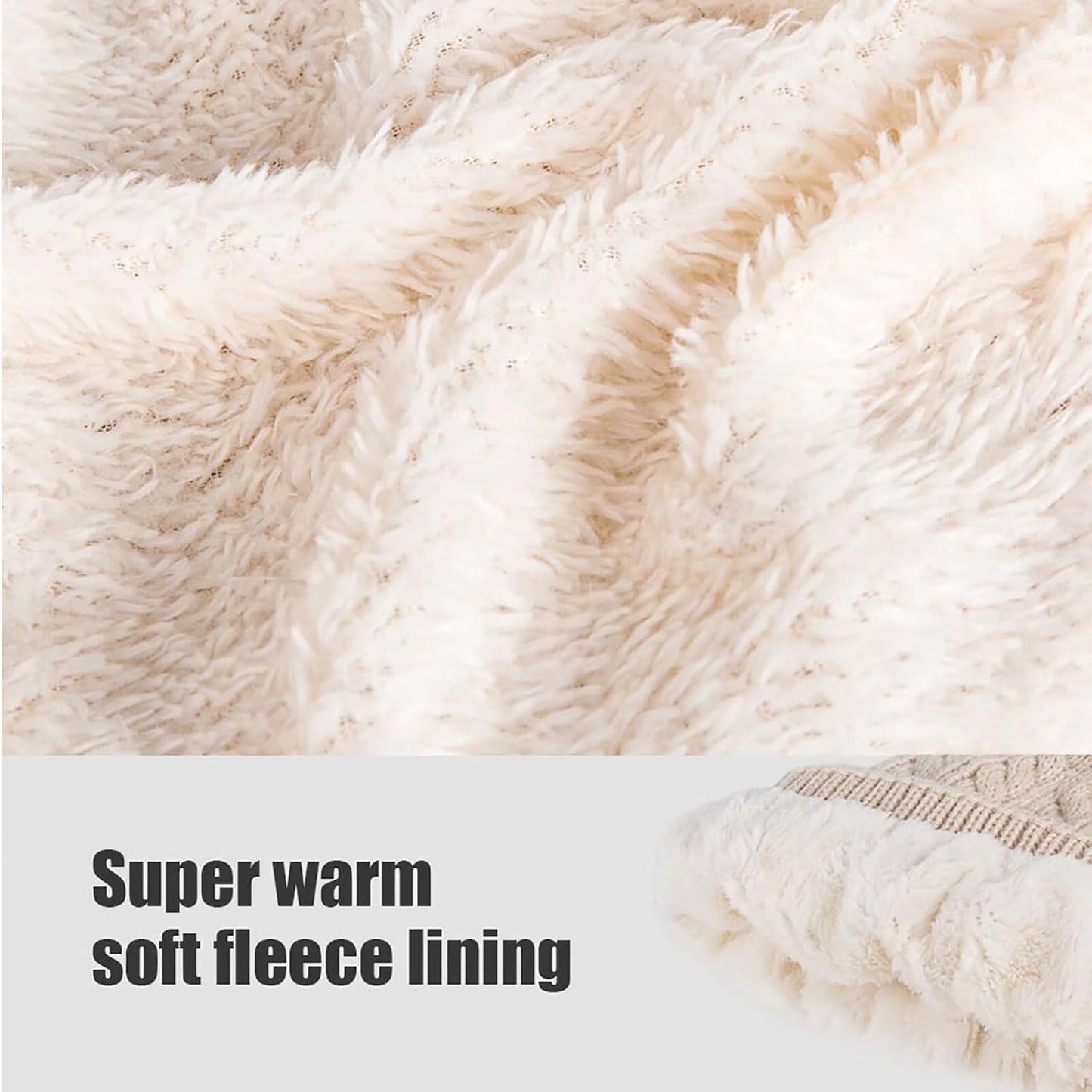 Kids Winter Beanie Hat, Children'S Warm Fleece Lined Knit Thick Ski Cap with Pom Pom for Boys Girls