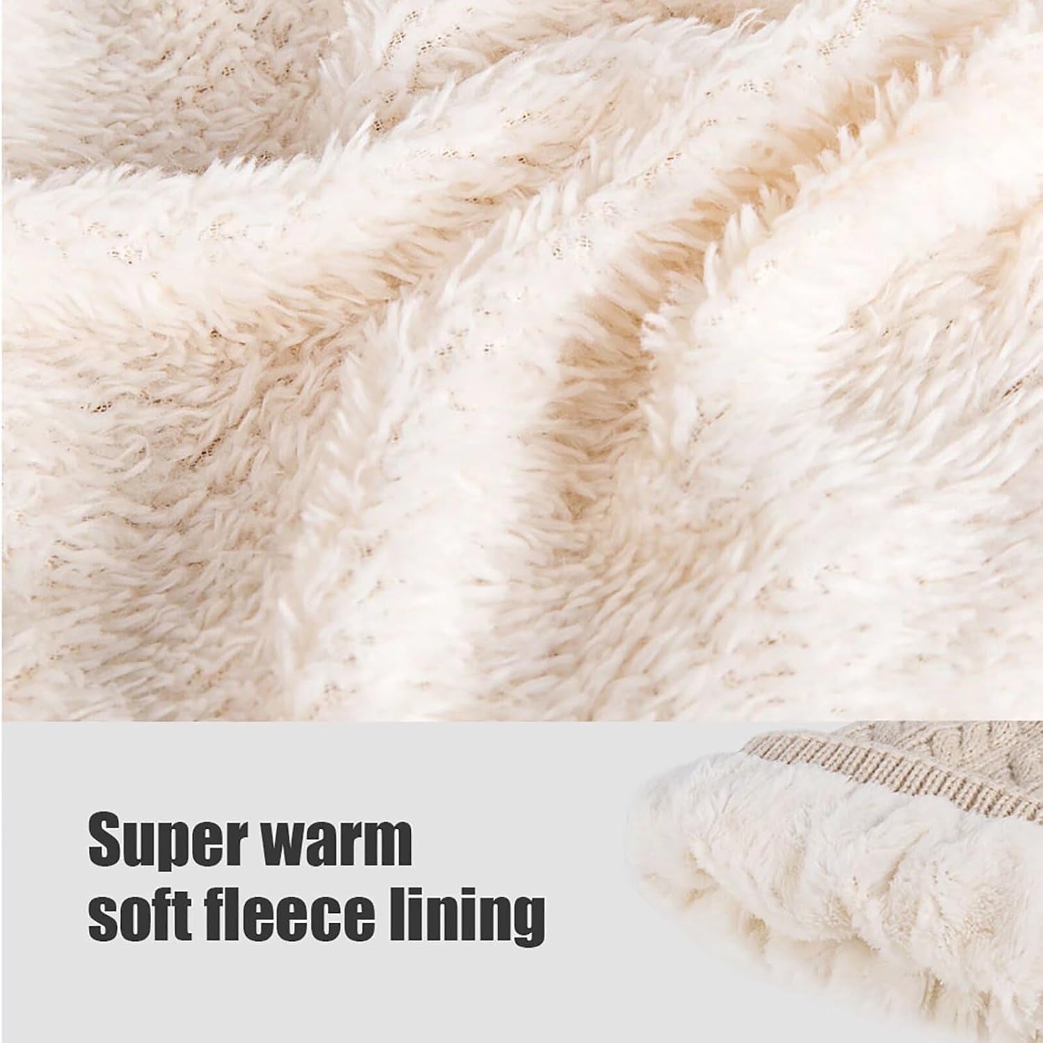 Kids Winter Beanie Hat, Children'S Warm Fleece Lined Knit Thick Ski Cap with Pom Pom for Boys Girls