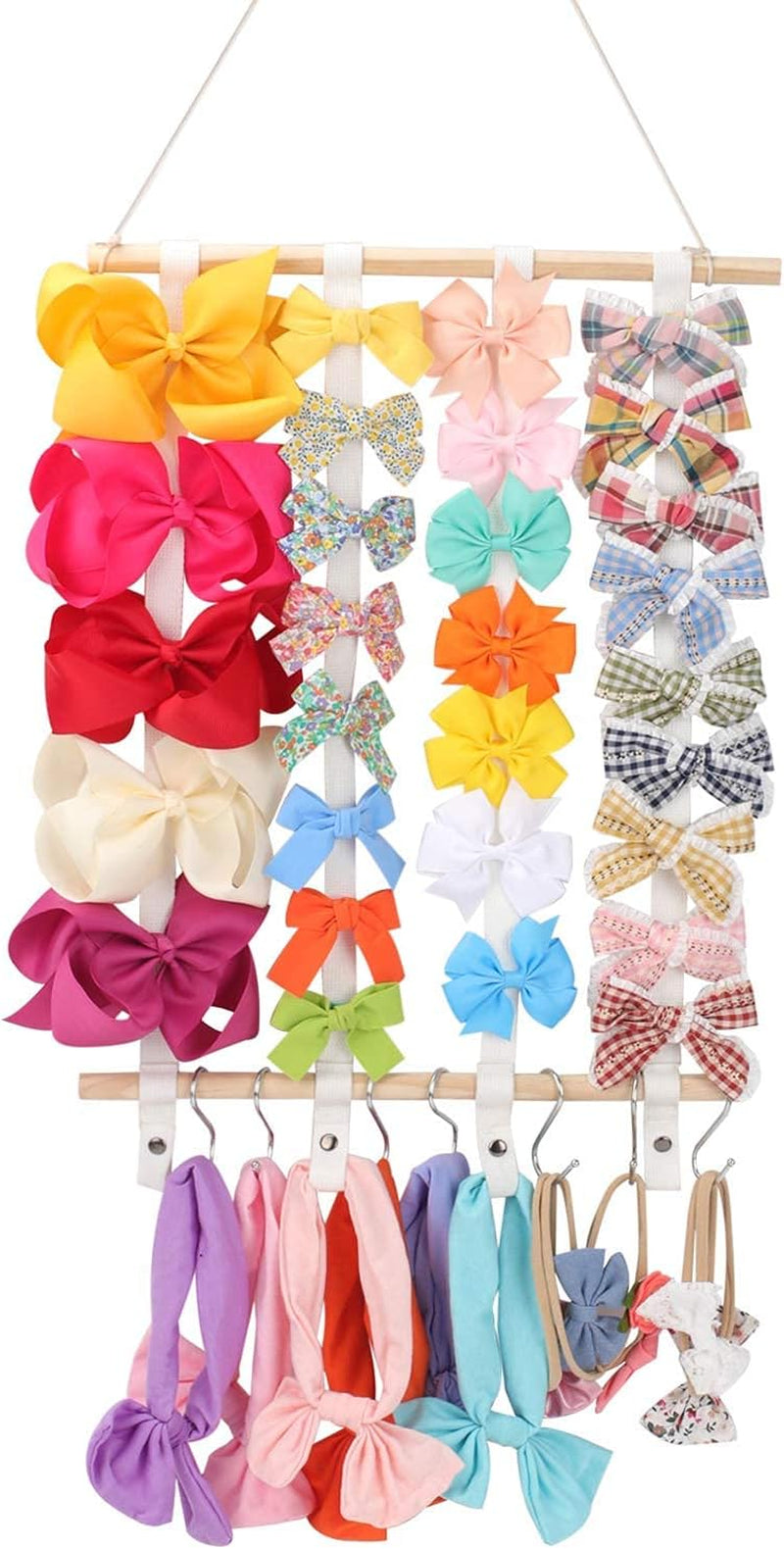 Hair Bow Holder Organizer for Girls，Hair Clips Headband Organizer Storage Wall Hanging Home Decor for Girls Room