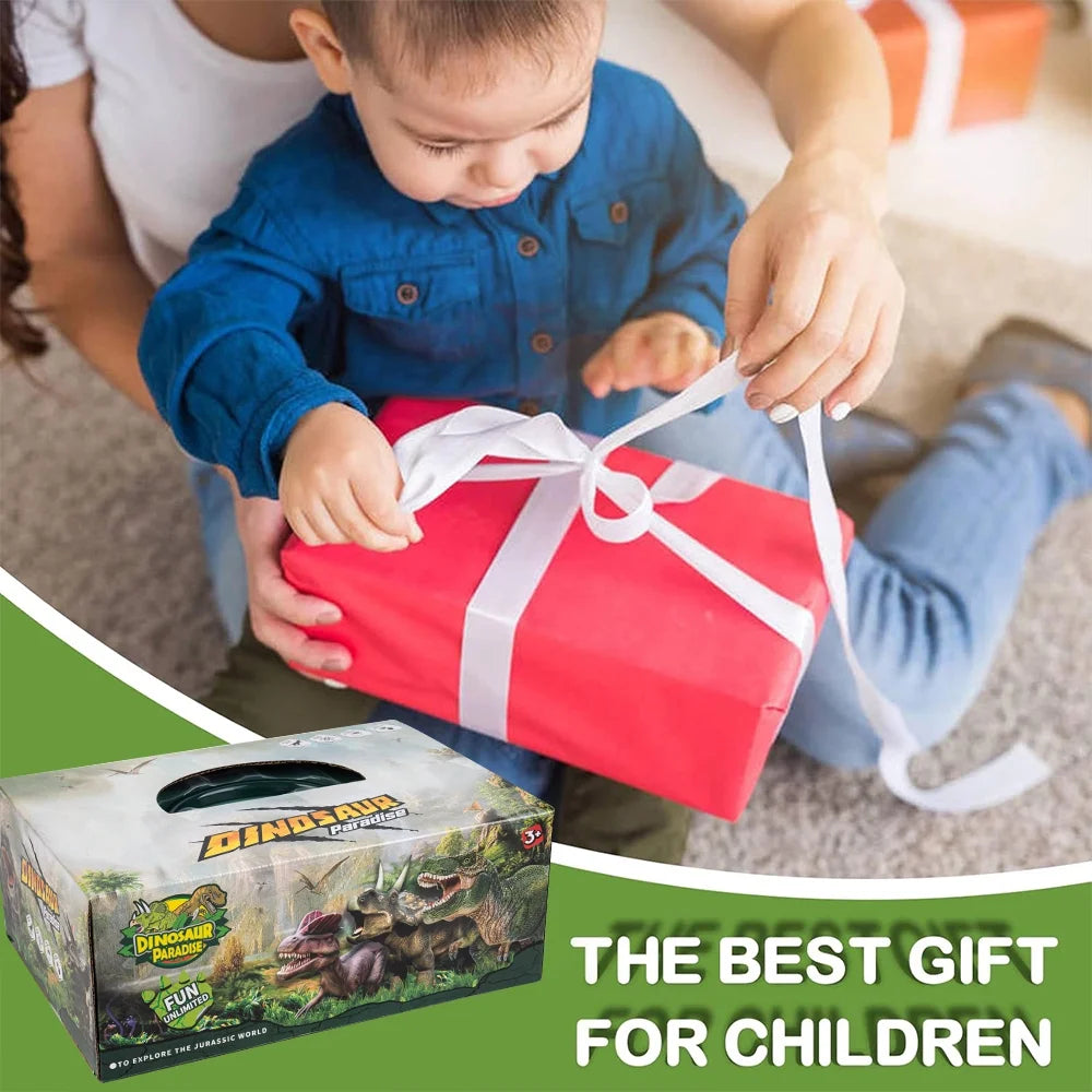 Dinosaur Toys with Play Mat & Trees for Toddlers, Realistic Jurassic Dinosaur Figures to Create a Dino World Includes 9 Kinds of Dinosaurs, Gift for Toddlers Boys & Girls (Age 3+)